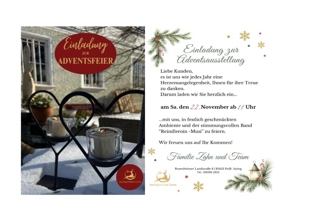 Einladung zur Adventsfeier am 22.11.2025